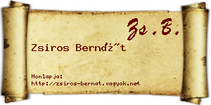 Zsiros Bernát névjegykártya